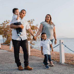 black family on a walk